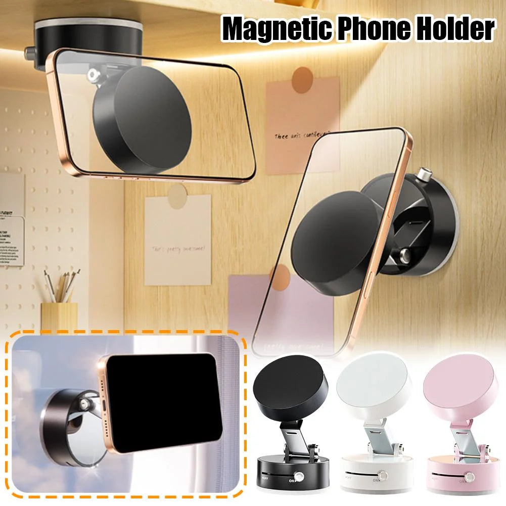 Vacuum Suction Cup One-Key Release Car Phone Holder Mount 360 Rotation Magnetic Car
