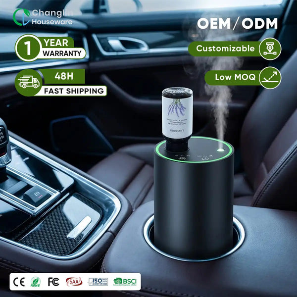 Aluminum Alloy Waterless Car Diffuser Smart Timer Control Nebulizer Diffuser for Car Home