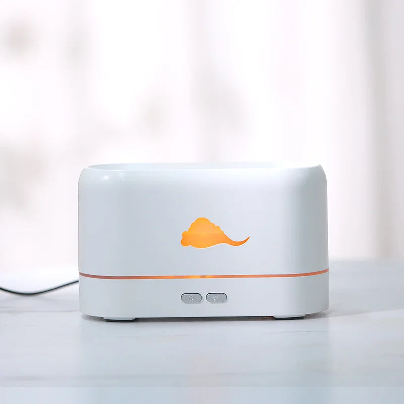 Ultrasonic Flame Humidifier USB 260ml Quiet Aromatherapy Diffuser Bedroom Lighting