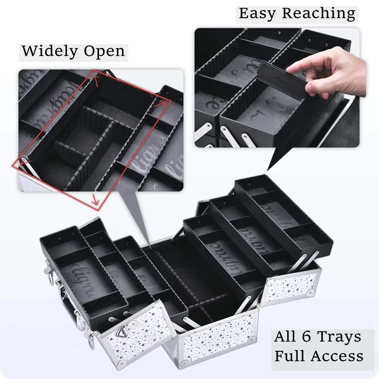Beautify Make Up Organiser Professional Travel Cosmetic Vanity Case Lockable Makeup
