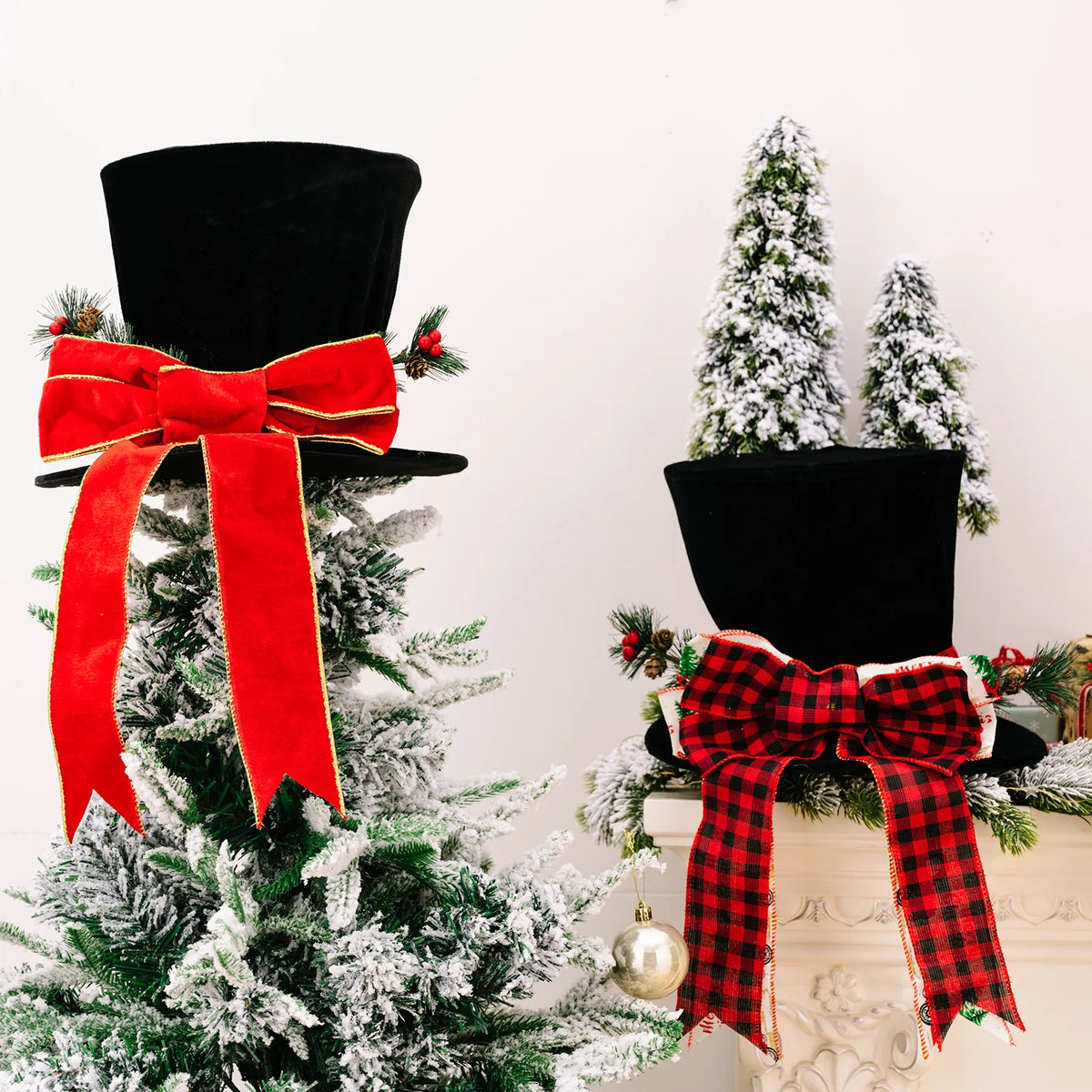 Elf Hat Christmas Tree Topper Decoration with Thicker Felt for Parties
