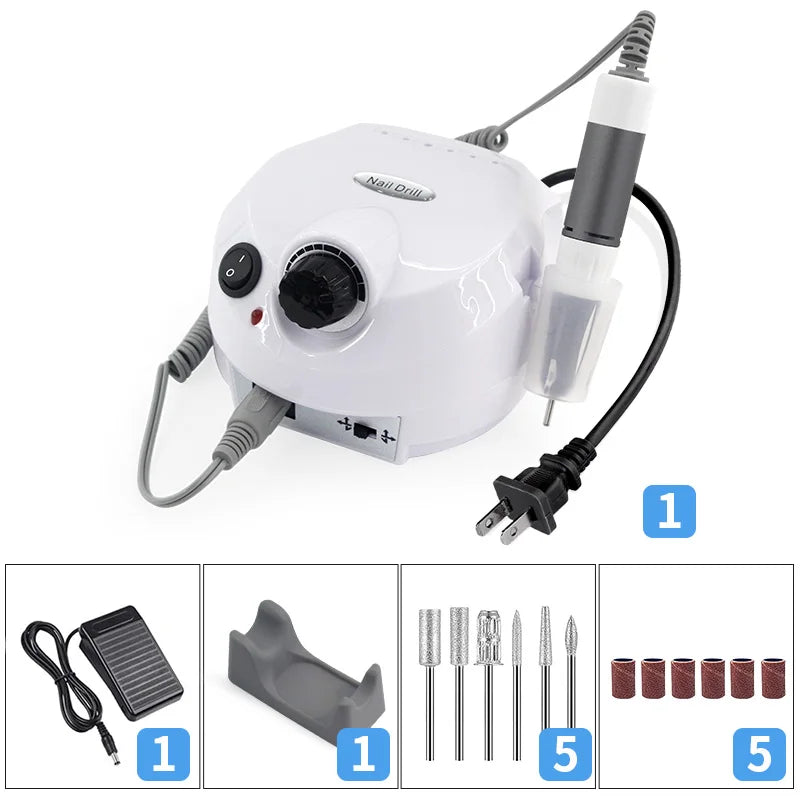Metal Handle Professional Nail Drill 65w 35000rpm Nail Drill Rainbow Electric Nail Drill