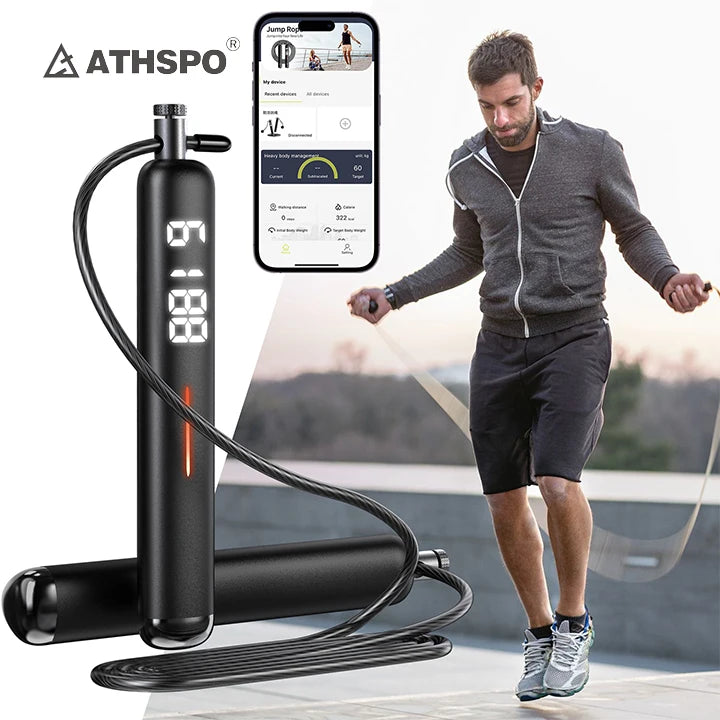 New Professional Smart Digital Jump Rope with App Sync Adjustable Weighted Skipping 3