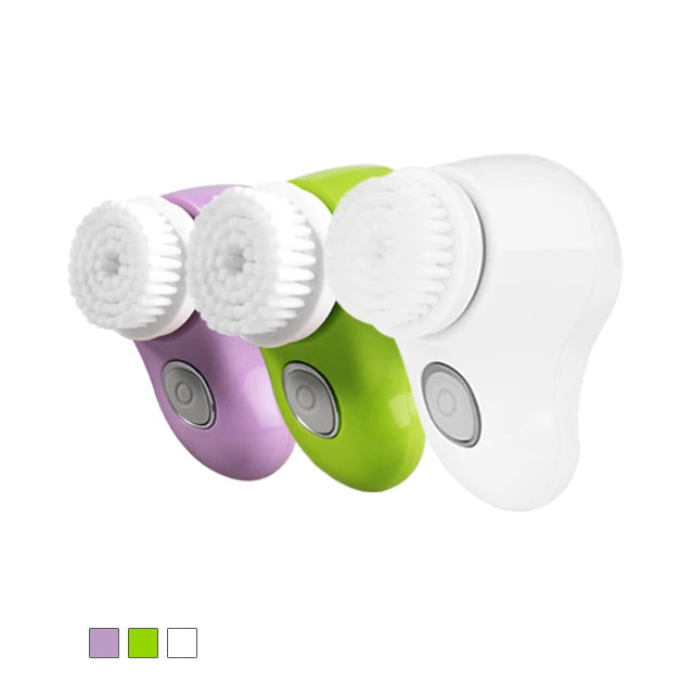 5 in 1 Face Exfoliating Electric Facial Cleaner Silicone Scrub Pore Cleaner Spin Sonic