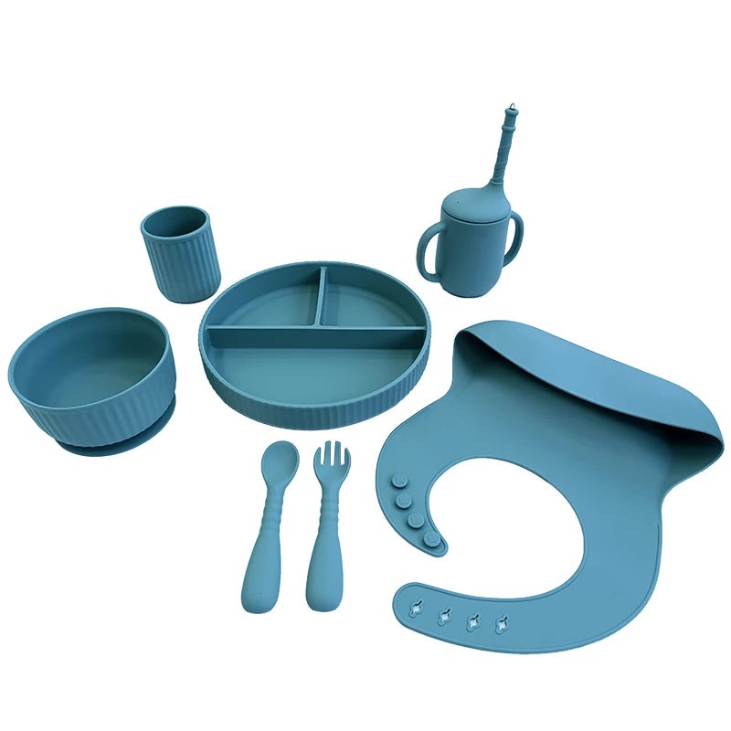 Silicone Tableware Baby Products Eating Set Feeding Supplies Dining Plate Set Baby