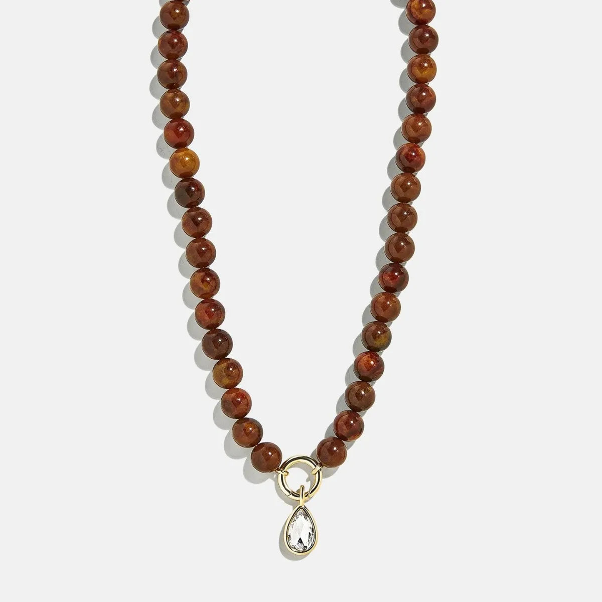 Stainless Steel O Shape Necklaces Trendy 18K Gold Plated Multi Color Round Beaded Water