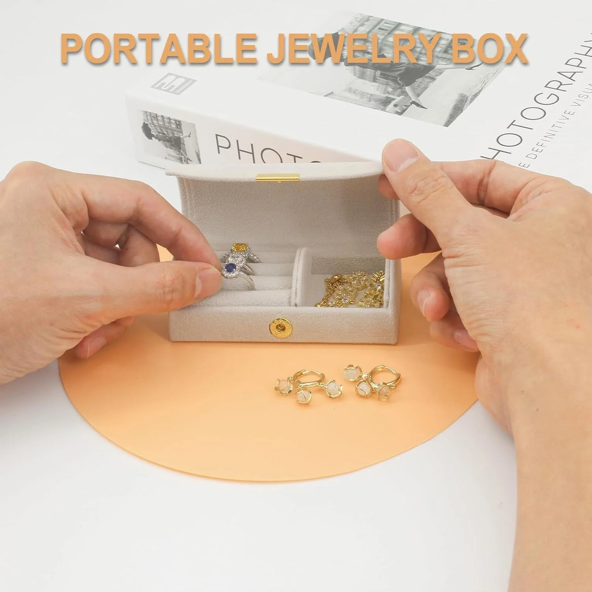 Travel Jewelry Case Portable Velvet Organizer Rings Earrings Storage Box Perfect Gift