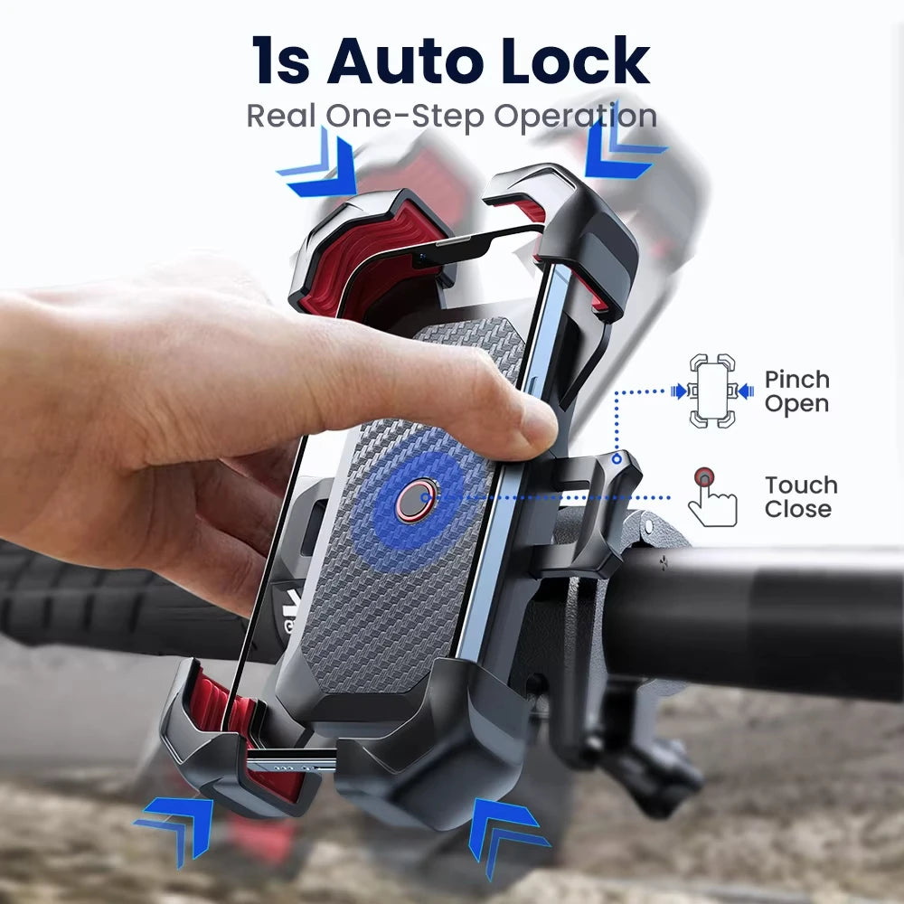 Bike Phone Holder 360 View Road Bike 4.7-7 Inch Portable Adjustable One-Click Locking