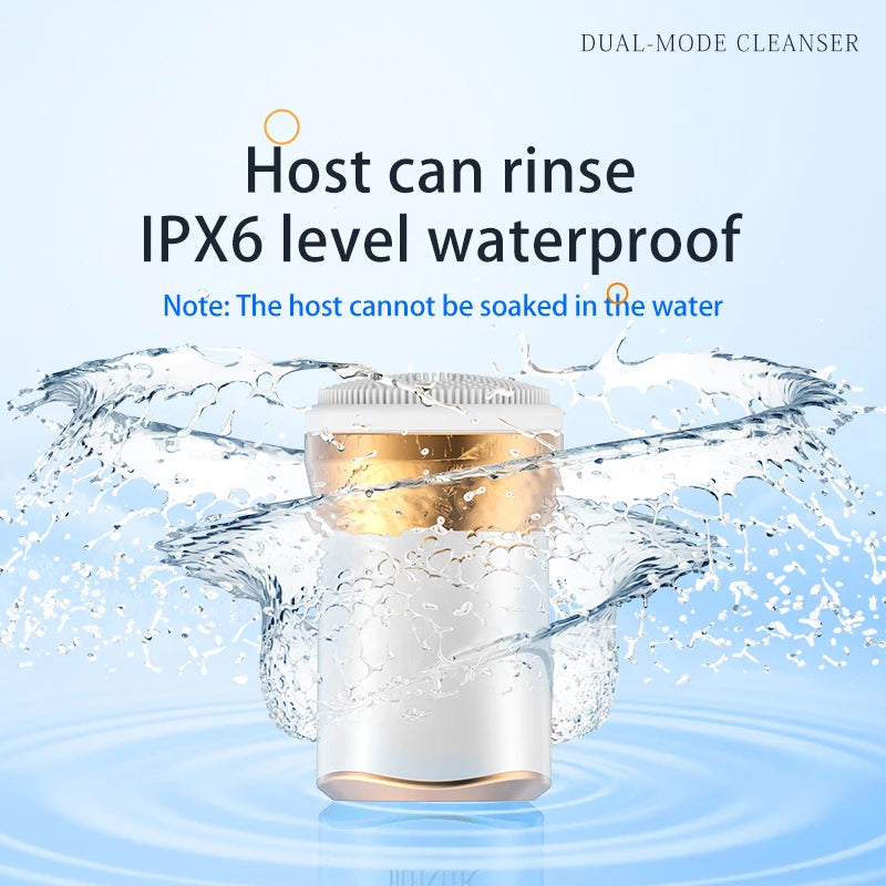 Facial Cleansing Brush 3 in 1 Skin Care Exfoliating IPX6 Mini Deep Cleaning Waterproof
