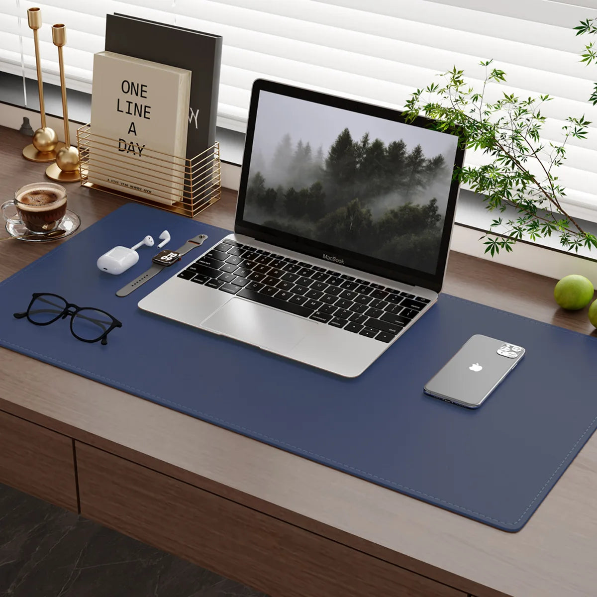 Extra-Large Rectangle Stitched Leather Waterproof Gaming Mouse Pad for Laptop and Office