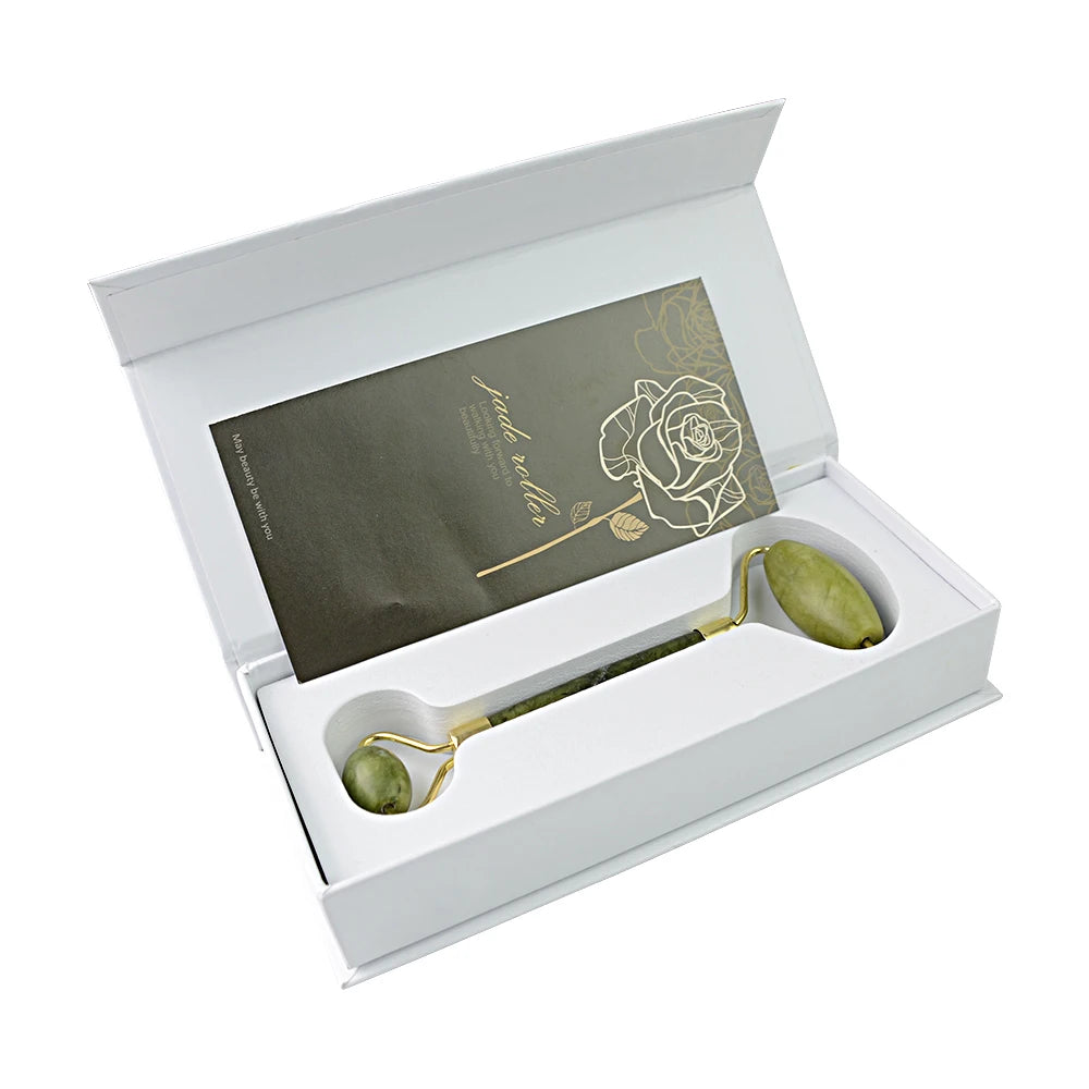 Rose Quartz Jade Roller and Gua Sha Set, Gift for Mom