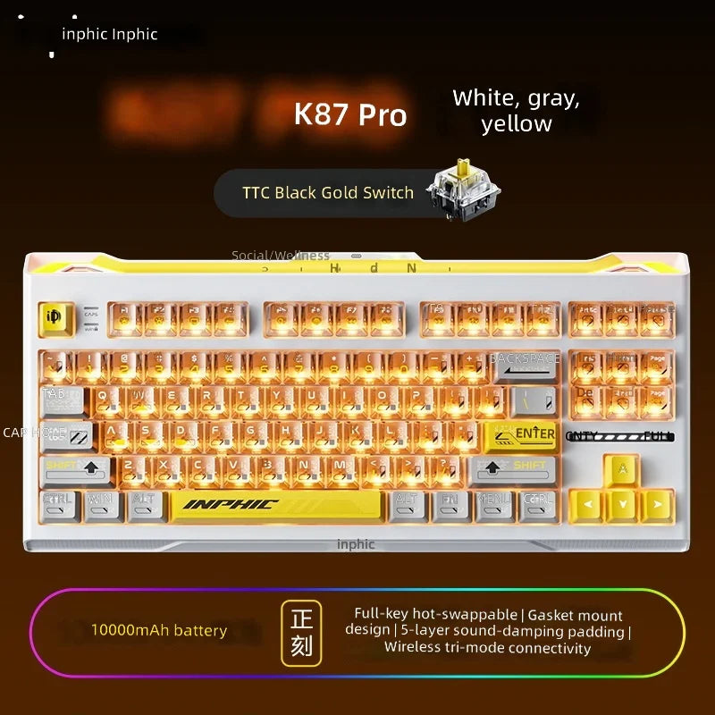 K87PRO Mechanical Keyboard USB Wireless Wired Three-Mode Customized E-Sports Gaming