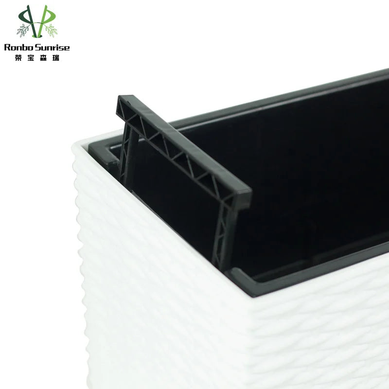 Large Home & Indoor/Outdoor Plastic Planters Pots Self Watering Lightweight Square Shape