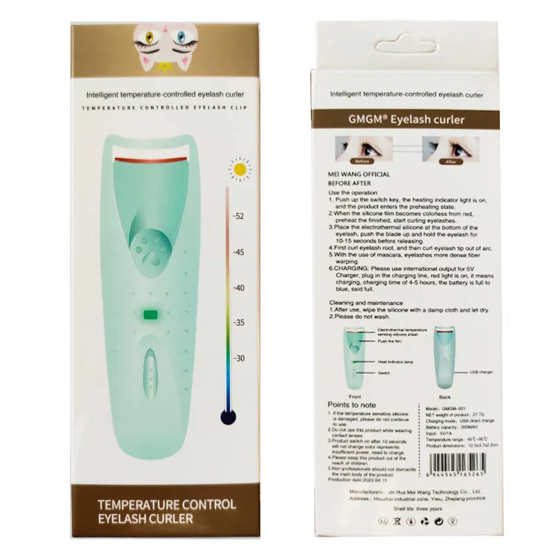 New Women'S Electric Heated Automatic Eyelash Curler with Long Lasting Perm Clip