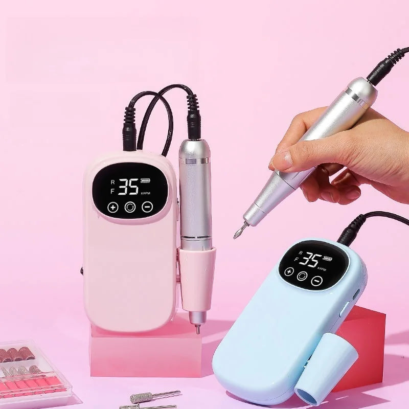 Portable Professional Nail Drill Machine Brushless Motor USB Rechargeable Multifunctional