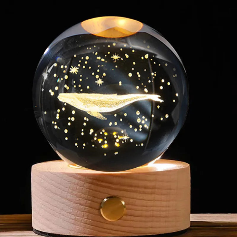 Luminous Crystal Ball Star Touch Rechargeable Nightlight Ornaments Birthday Gift Girls