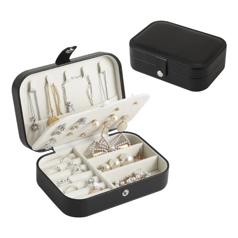 Small Travel Jewelry Organizer Custom Mini Pu Leather Ring Jewelry Box Jewelry Storage