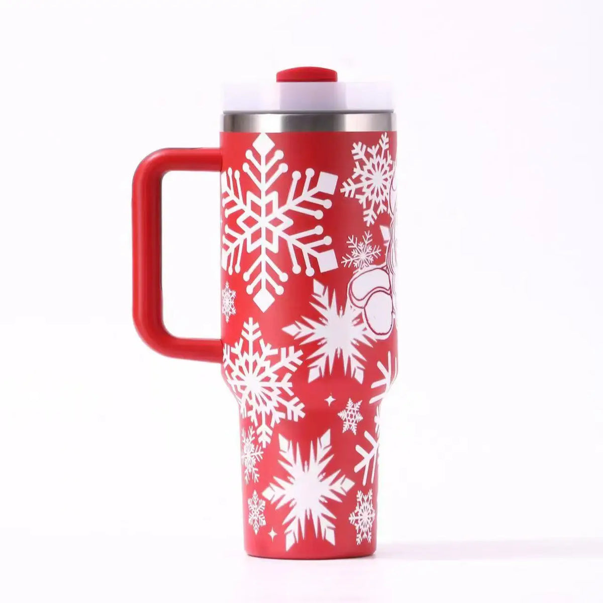 Christmas Gift 40Oz Insulated Stainless Steel Travel Tumbler with Handle And For Straw