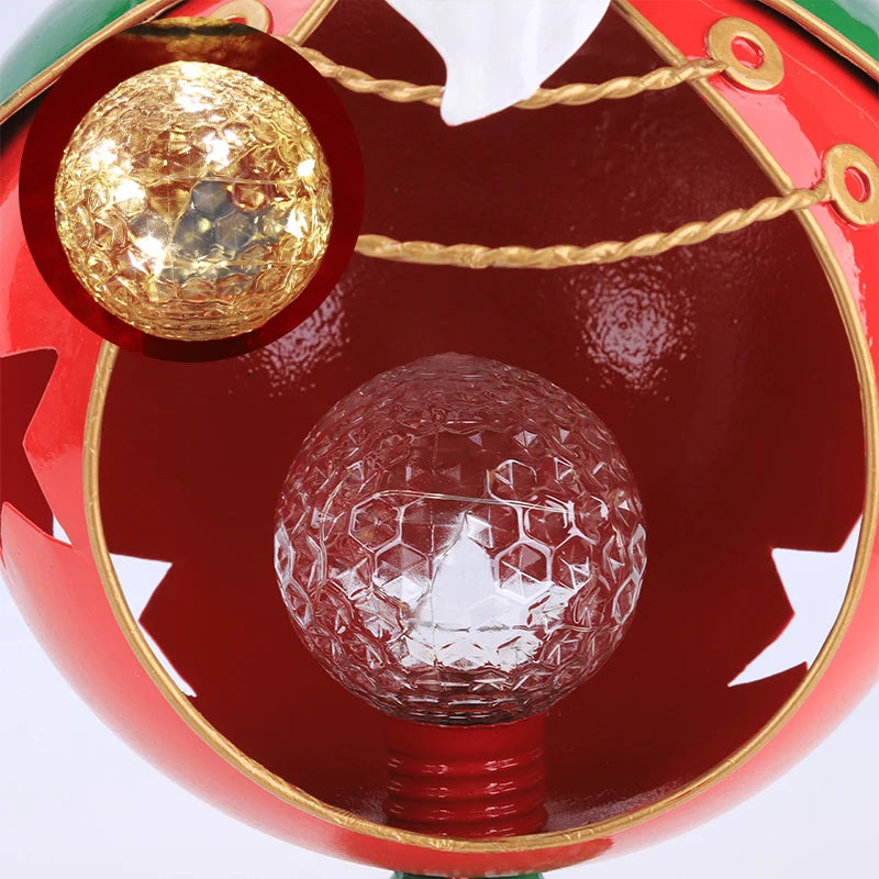 Redeco Traditional Nutcracker Statue Metal Construction with Warm Light Festive Christmas