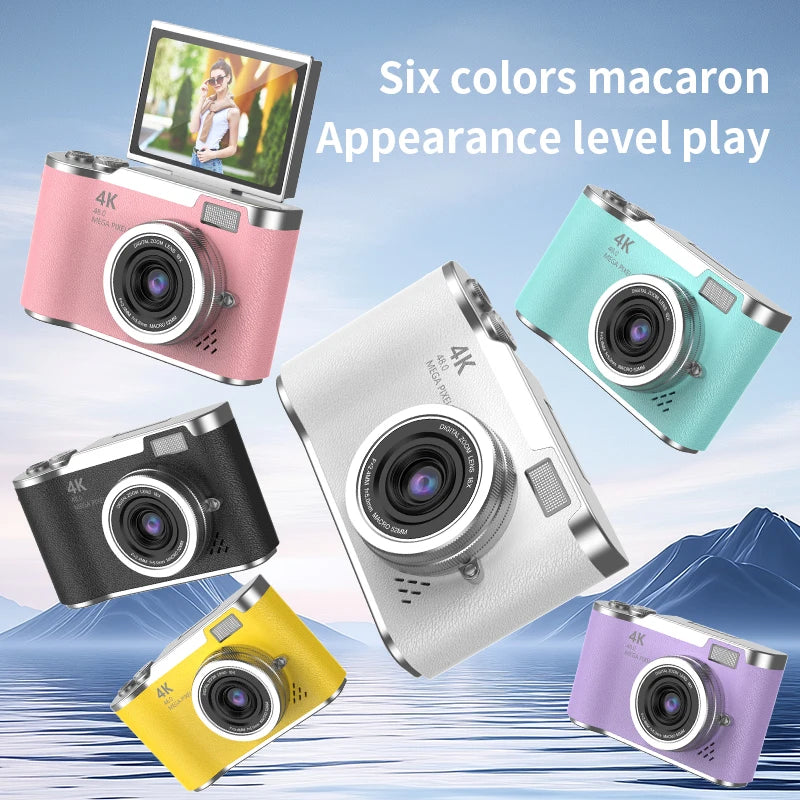 LK007 Kids Camera Toys for Girls Toddler Children'S Digital Camera Cute Cartoon 4K HD