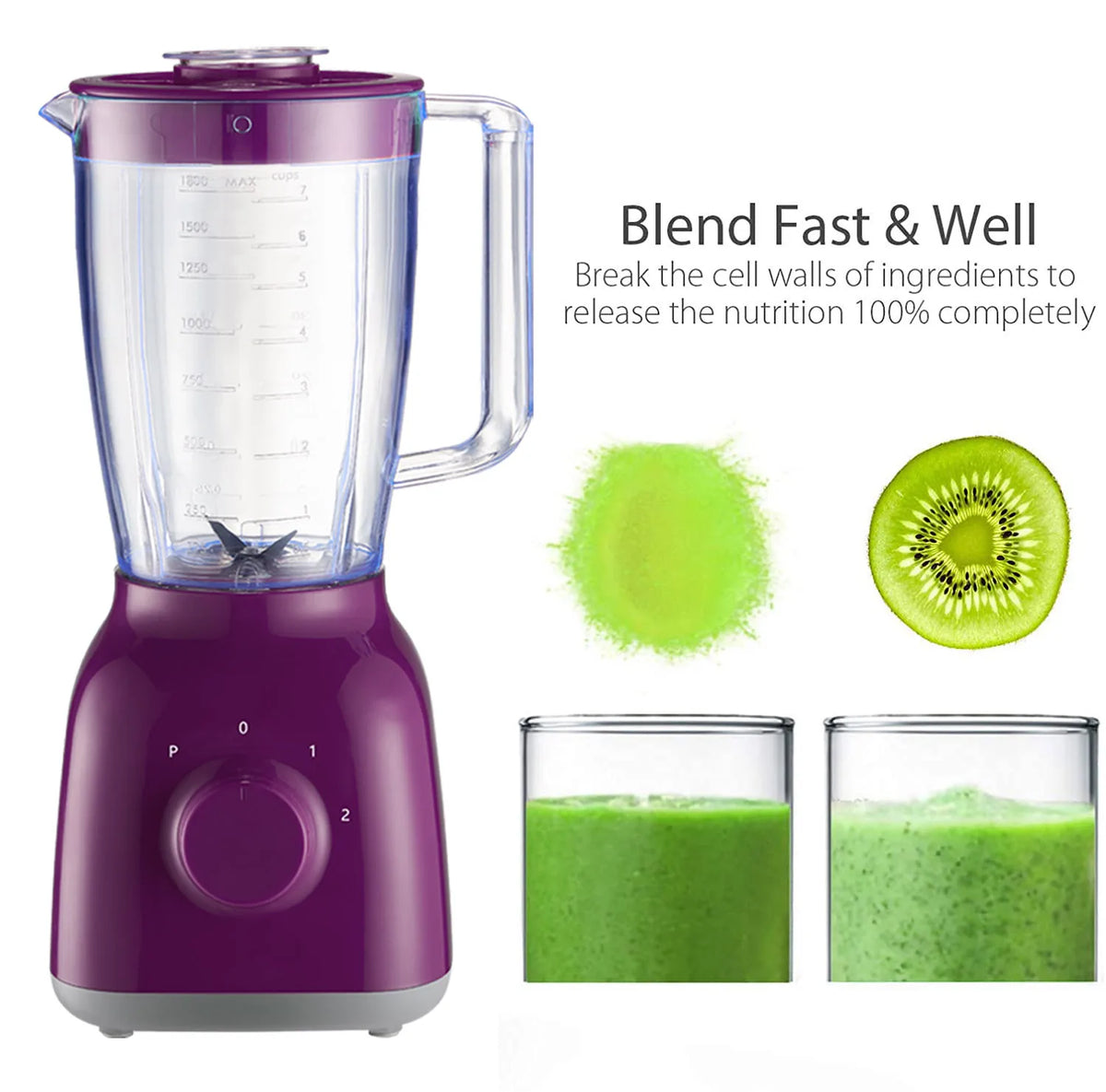 Fruits Juicer 350W Stainless Steel Blade Smoothies Food Blender for Home Kitchen