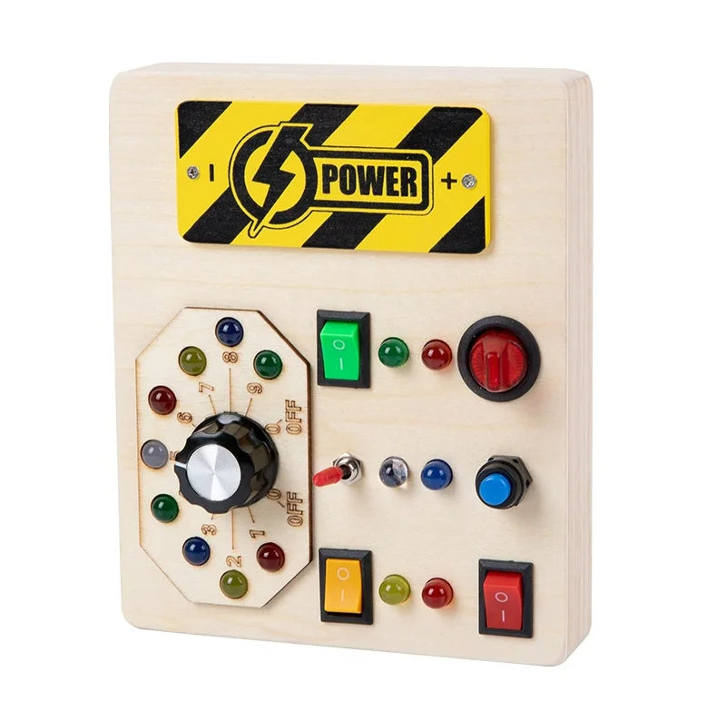 Montessori Sensory Busy Board for Toddlers LED Light Natural Wooden Activity CE Certified