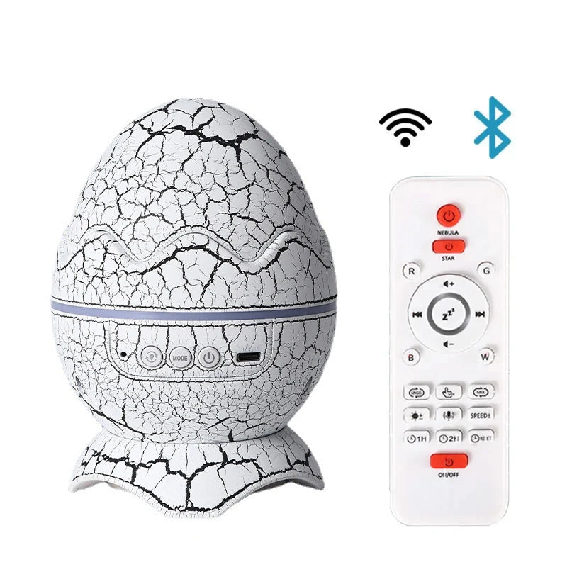 Starry Star Dinosaur Egg Projector Night Light BT Music Speaker Ocean Wave Kids Adults