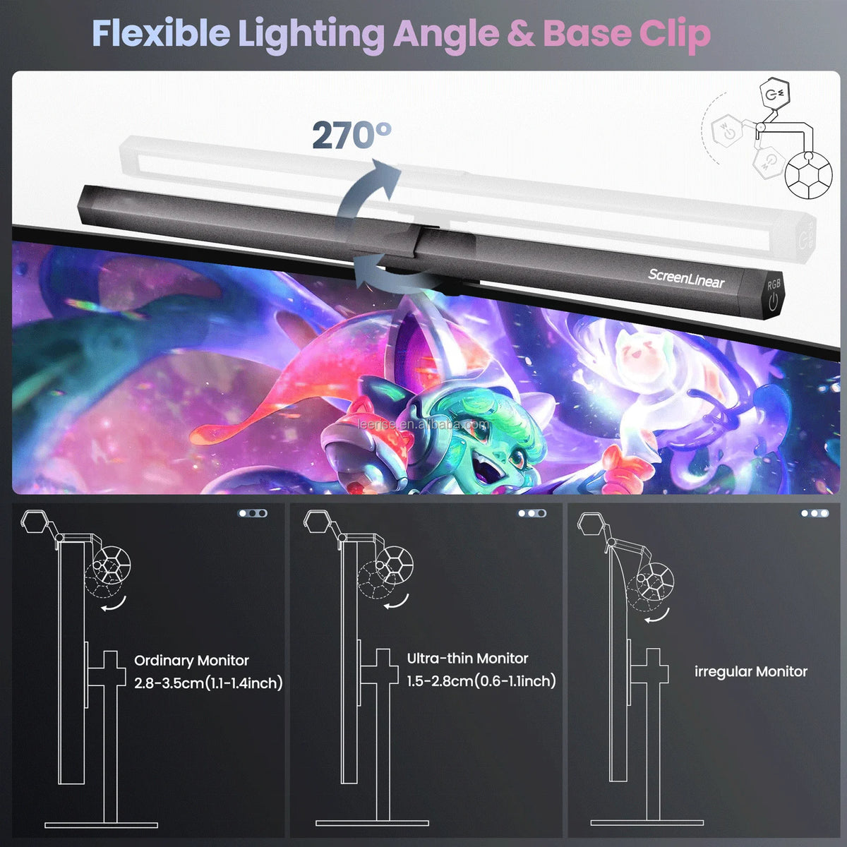 Eye Protection RGB Backlight PC Computer Screen Hanging Monitor Light Bar Office Working