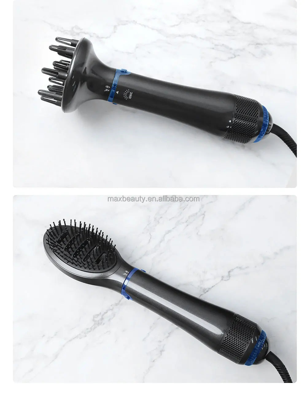 Max Beauty Hair Straightener Brush Negative Ion 4 in 1 Hair Styling Tool Set Hair Dryer