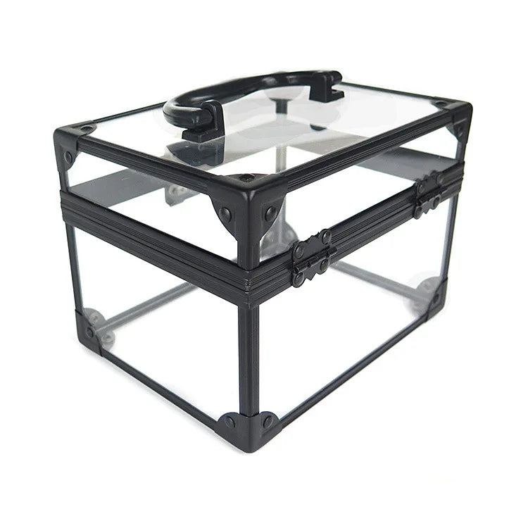 Fashionable Red Transparent Acrylic Cosmetic Organizer Waterproof Case with Open Closure