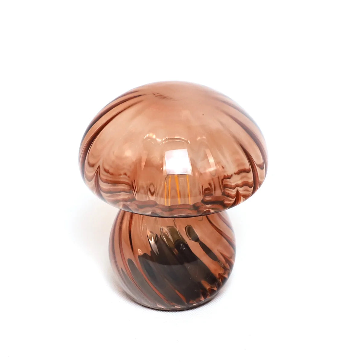 Hollow Blown Glass Leopard Print Mushroom Tabletop Reading Lamp Home Bedroom Elegant