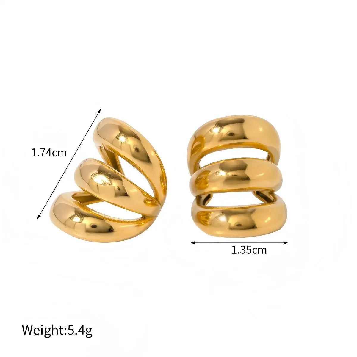 Chunky CZ Huggie Hoop Earrings 316L Stainless Steel Cubic Zirconia Stud Earrings Set