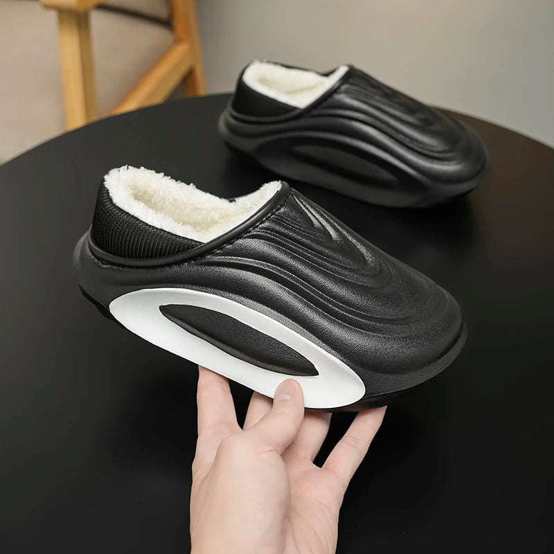 Unisex EVA Cloud Clog Mule Slippers Faux Fur Lined Soft Thick Sole Winter Warm Closed Toe