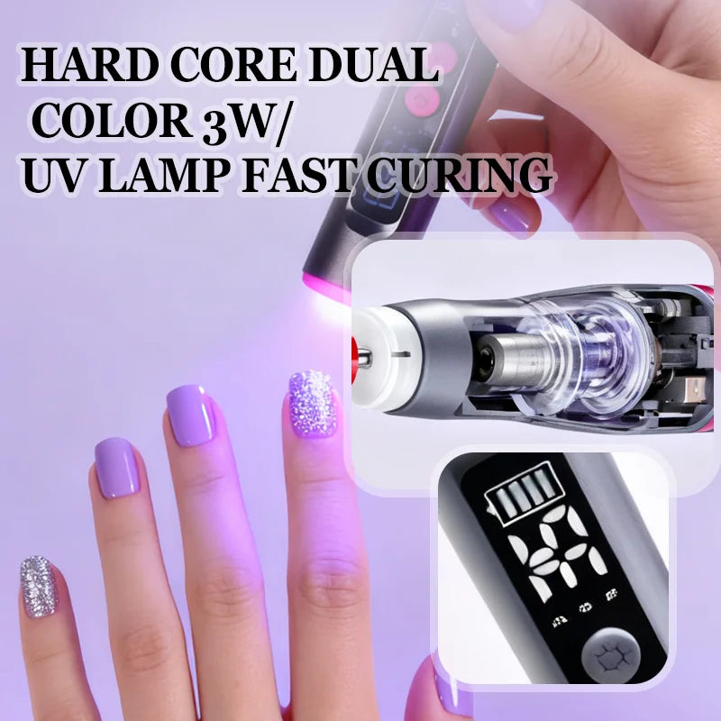 Rechargeable Nail Drill Machine 35000 RPM Professional Electric Cordless E File Portable