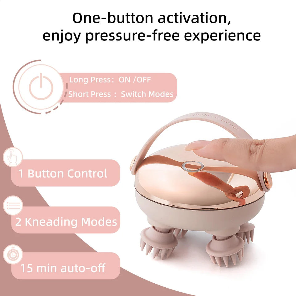 Portable Handheld USB Rechargeable 3 Modes Electric Cordless Hair Scalp Massager