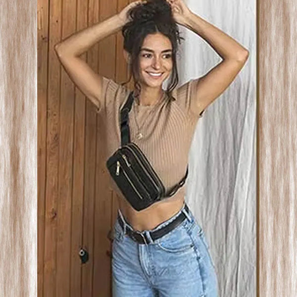 Fashion Casual Bag Autumn Style Cross Body Flap PU Belt Waterproof Lightweight Leather