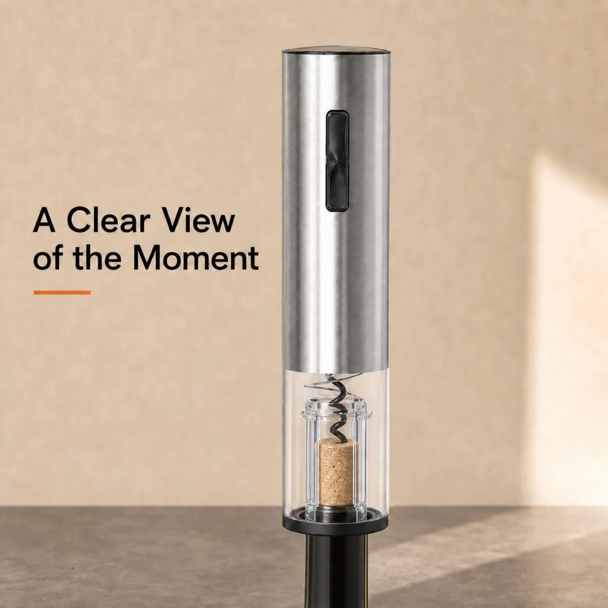 Type-C Fast Charging One-Touch Stainless Steel Wine Opener 2-in-1 Tool