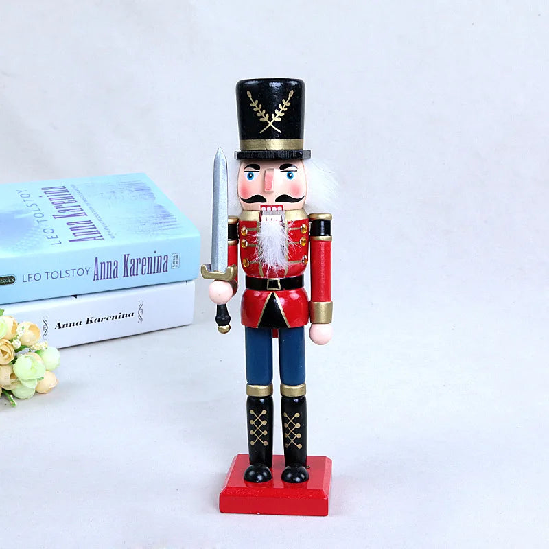 Handmade Traditional Wood Christmas Nutcracker King Soldier Doll Three-Piece Small UV