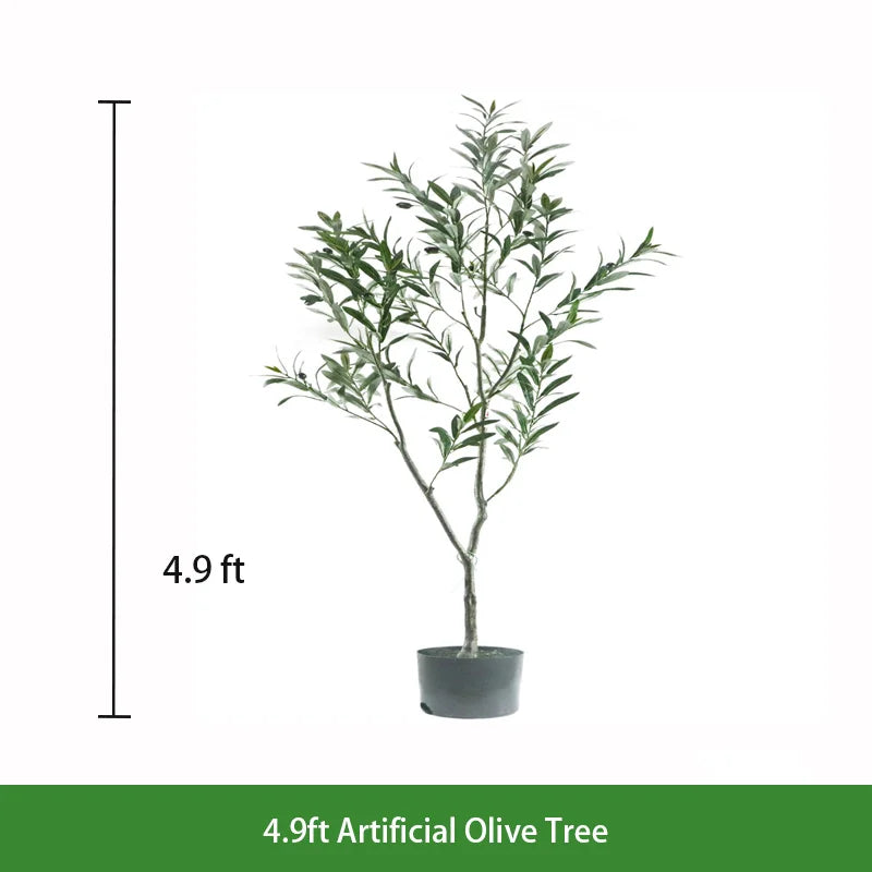 Lifelike Real Touch Artificial Potted Olive Tree Decorative Faux Plant for Indoor Outdoor