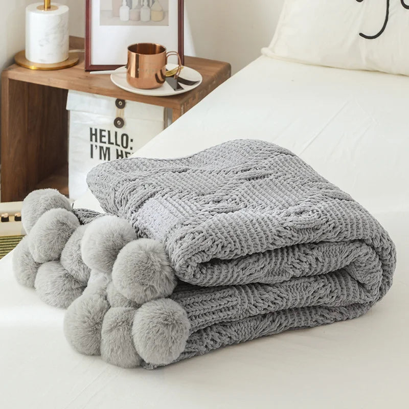 Chenille Chunky Knit Blanket for Winter Tv Sofa Nap Woven Throw Christmas Decoration