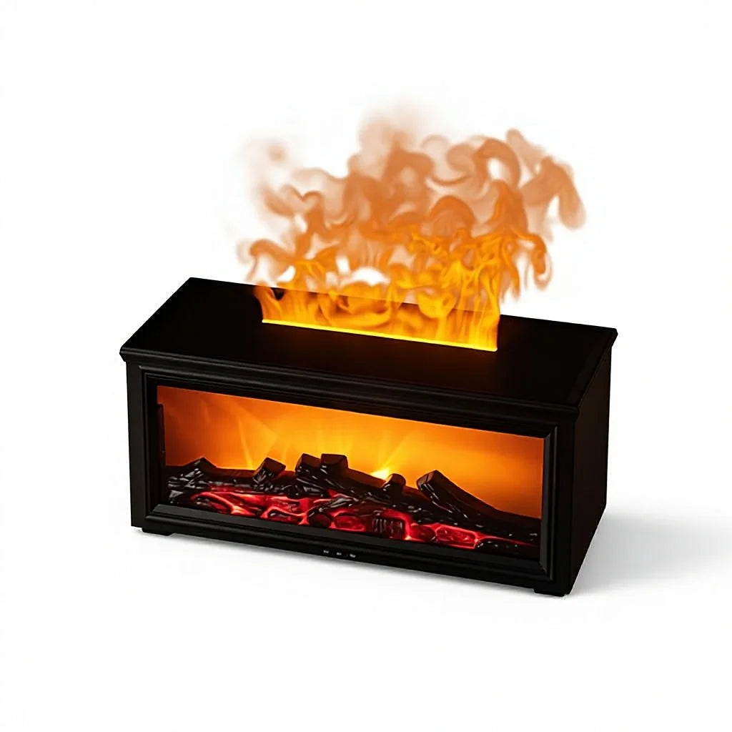 European-Style Flame Aroma Diffuser Desktop Fragrance Humidifier Ultrasonic Lifelike