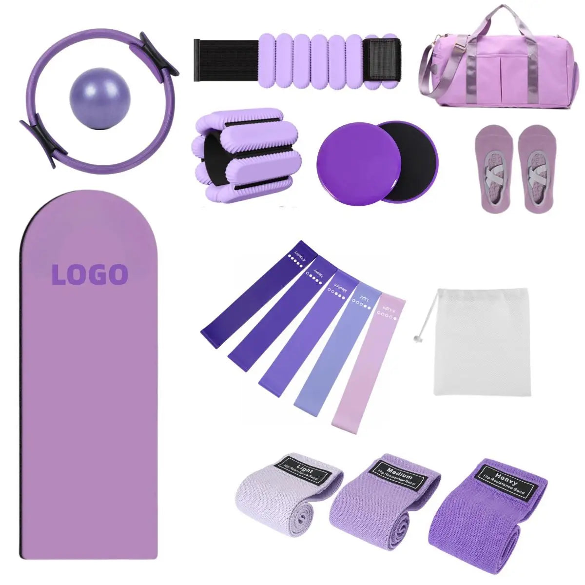 Yoga Mat Dumbbells Set Power Ring Silicone Pilates Kit Set Pilates Accessories Customized