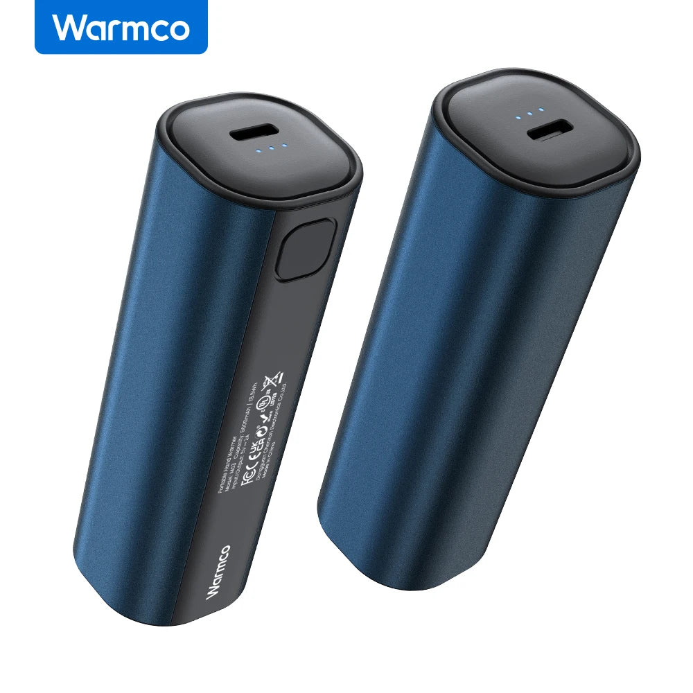 Warmco M02 Mini Heaters USB Hand Warmers 2 Pack 5000mAh Portable Magnetic Electric Hand