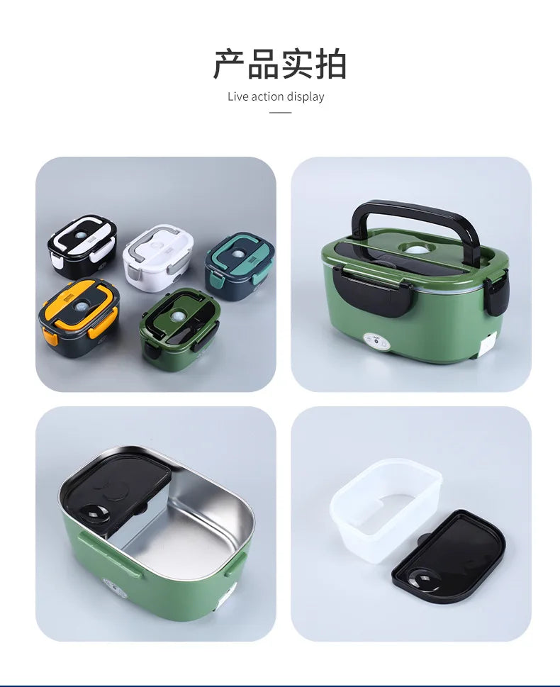 Electric Lunch Box Food Warmer Portable Food Heater for Car & Home Leak Proof Stainless