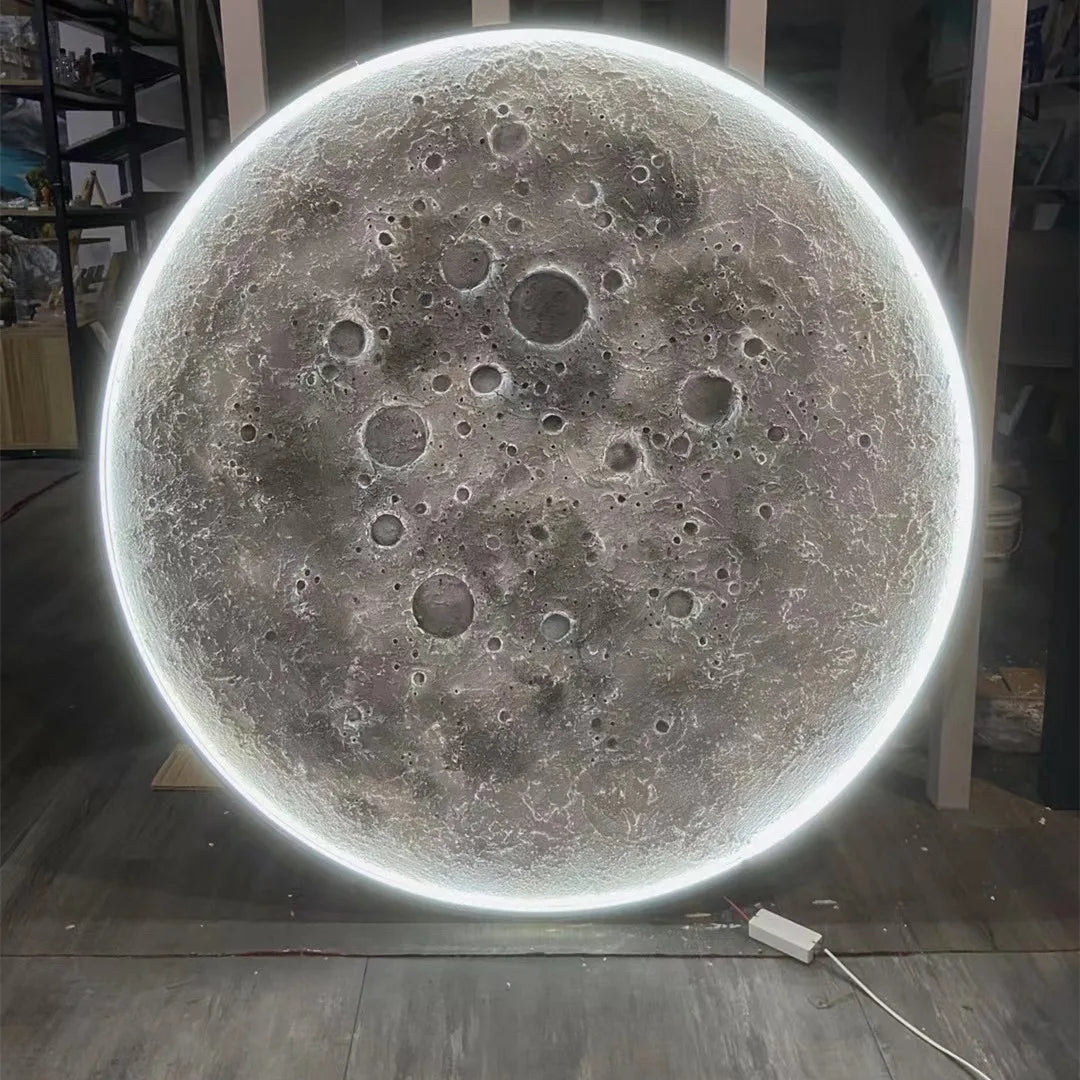 3D Relief Moon Modern Wall Lamp for Living Room Dining Interior Decoration Custom Packing