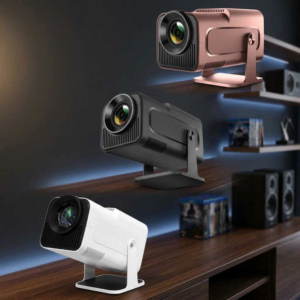 HY320 Portable Mini Smart Projector with 180 Rotating Stand 720P Native 4K Decoding WiFi