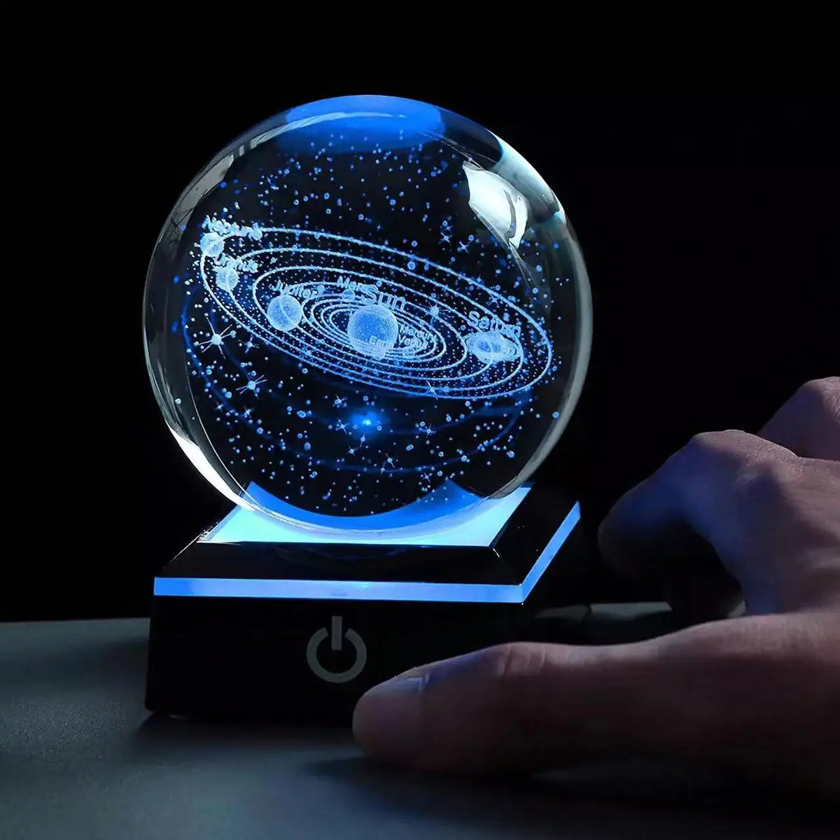 Galaxy Magic Small Table Crystal Ball Night Light Custom 3D Laser Engraving UV Printing