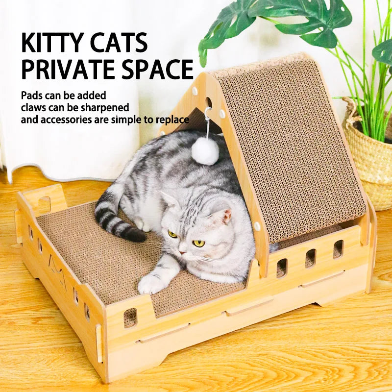 Modern Eco-Friendly Recycled Corrugated Paper Cat Scratcher Round Carton Packaging Indoor