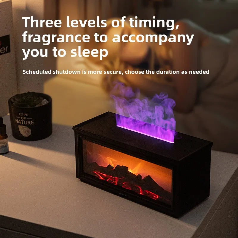 European-Style Flame Aroma Diffuser Desktop Fragrance Humidifier Ultrasonic Lifelike