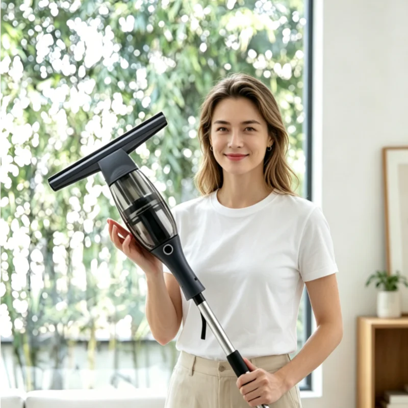 Rechargeable Handheld Glass Vacuum Cleaner Wet Dry Window Squeegee RV Household Car